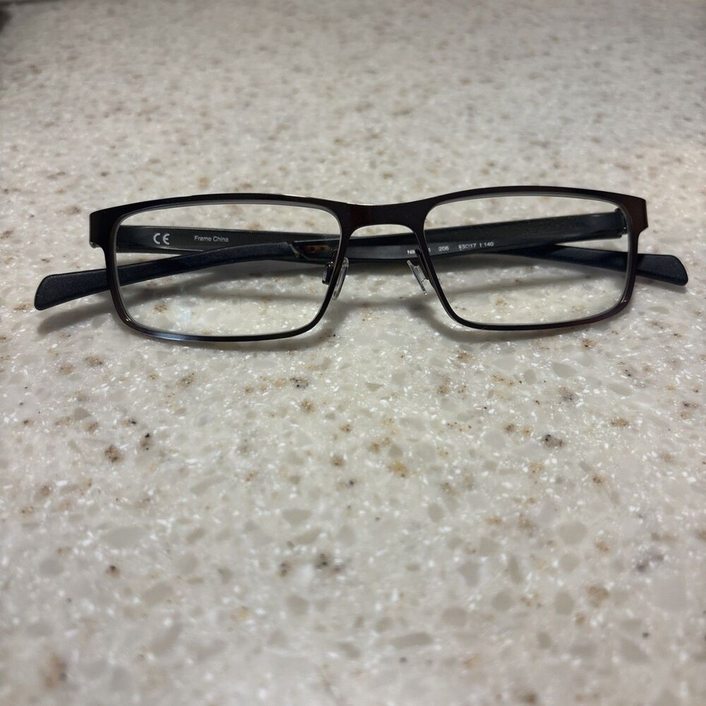 Nike 8131 Black Rectangular Full Rim Eyeglass Frames 53-17-140